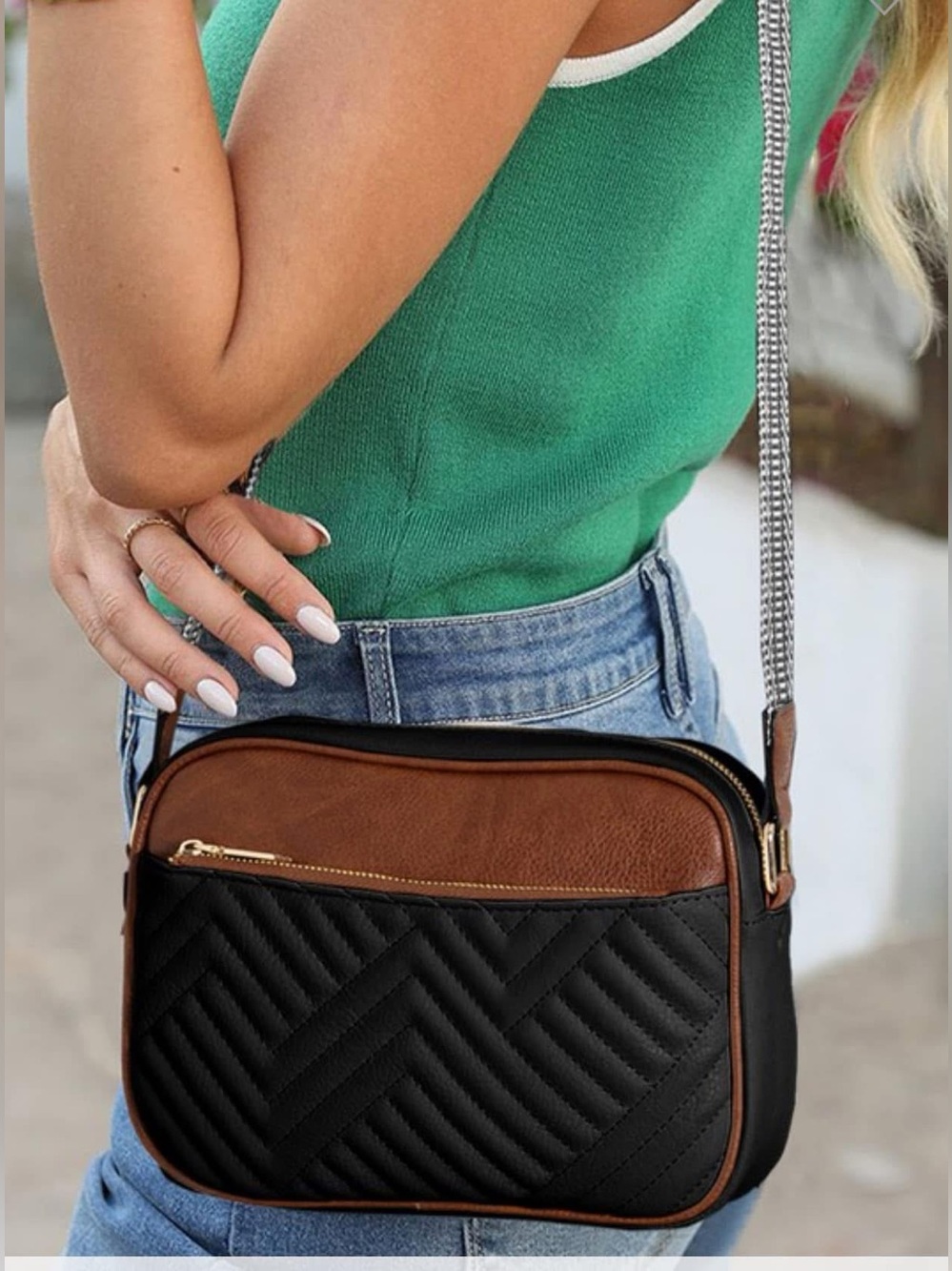 BOSTANTEN Quilted Crossbody Bag Vegan Leather Travel Resortwear Boho Festival - Picture 6 of 13
